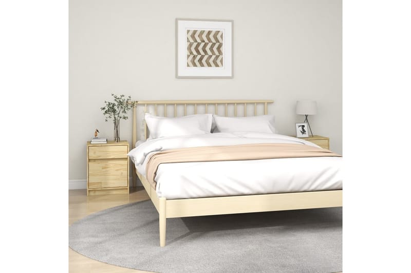 Yöpöydät 2 kpl 40x31x50 cm täysi mänty - Ruskea - Huonekalut - Pöytä & ruokailuryhmä - Apupöytä & sivupöytä - Yöpöytä