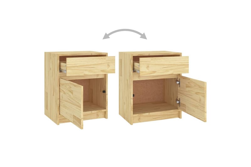 Yöpöydät 2 kpl 40x31x50 cm täysi mänty - Ruskea - Huonekalut - Pöytä & ruokailuryhmä - Apupöytä & sivupöytä - Yöpöytä