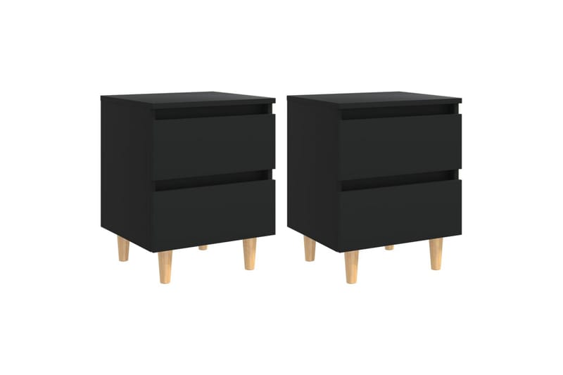 Yöpöydät 2 kpl 40x35x50 cm Mäntyjalat - Musta - Huonekalut - Pöytä & ruokailuryhmä - Apupöytä & sivupöytä - Yöpöytä