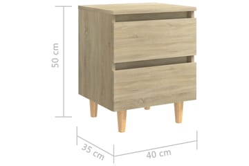 Yöpöydät 2 kpl 40x35x50 cm Mäntyjalat Sonoma-tammi - Ruskea - Huonekalut - Pöytä & ruokailuryhmä - Apupöytä & sivupöytä - Yöpöytä
