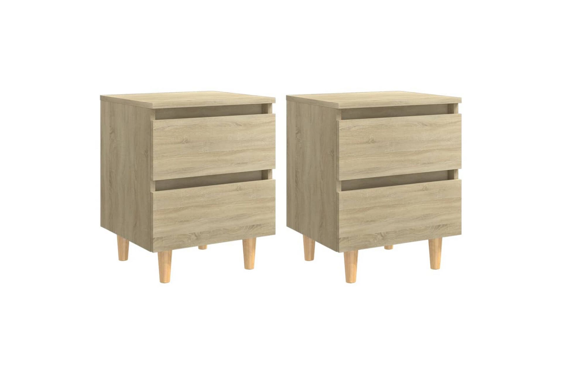 Yöpöydät 2 kpl 40x35x50 cm Mäntyjalat Sonoma-tammi - Ruskea - Huonekalut - Pöytä & ruokailuryhmä - Apupöytä & sivupöytä - Yöpöytä