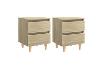 Yöpöydät 2 kpl 40x35x50 cm Mäntyjalat Sonoma-tammi - Ruskea - Huonekalut - Pöytä & ruokailuryhmä - Apupöytä & sivupöytä - Yöpöytä