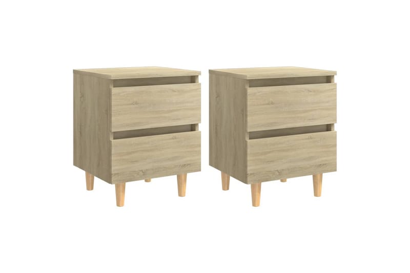 Yöpöydät 2 kpl 40x35x50 cm Mäntyjalat Sonoma-tammi - Ruskea - Huonekalut - Pöytä & ruokailuryhmä - Apupöytä & sivupöytä - Yöpöytä