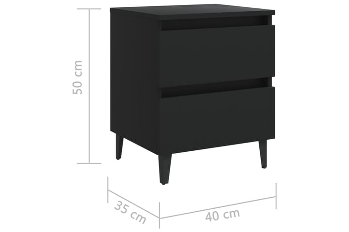 Yöpöydät 2 kpl 40x35x50 cm - Musta - Yöpöytä
