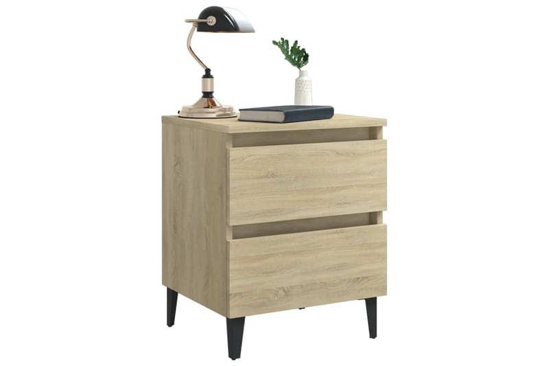 Yöpöydät 2 kpl 40x35x50 cm Sonoma-tammi - Ruskea - Huonekalut - Pöytä & ruokailuryhmä - Apupöytä & sivupöytä - Yöpöytä
