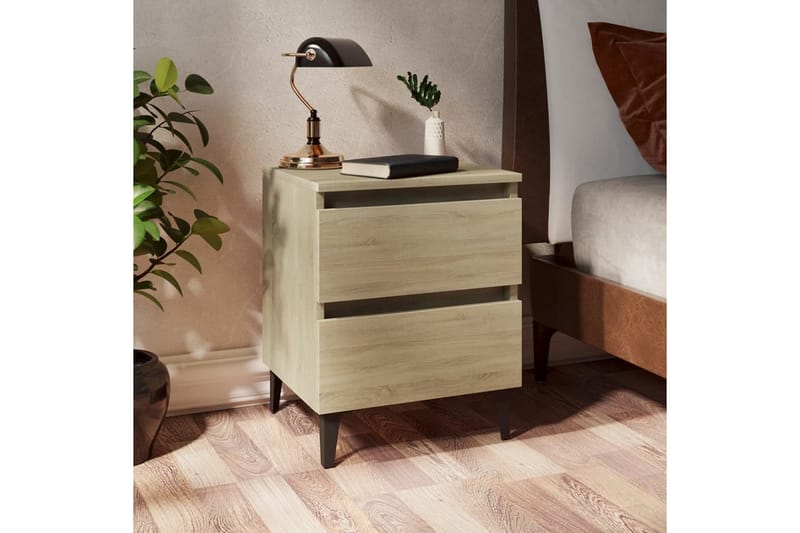 Yöpöydät 2 kpl 40x35x50 cm Sonoma-tammi - Ruskea - Huonekalut - Pöytä & ruokailuryhmä - Apupöytä & sivupöytä - Yöpöytä