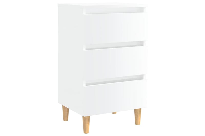 Yöpöydät 2 kpl 40x35x69cm Puujalat - Valkoinen - Huonekalut - Pöytä & ruokailuryhmä - Apupöytä & sivupöytä - Yöpöytä