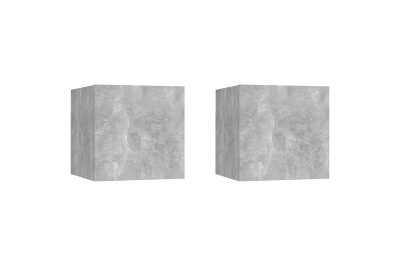 Yöpöydät 2 kpl betoninharmaa 30,5x30x30 cm lastulevy - Harmaa - Huonekalut - Pöytä & ruokailuryhmä - Apupöytä & sivupöytä - Yöpöytä
