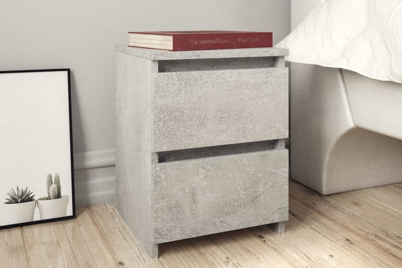 Yöpöydät 2 kpl betoninharmaa 30x30x40 cm lastulevy - Harmaa - Huonekalut - Pöytä & ruokailuryhmä - Apupöytä & sivupöytä - Yöpöytä