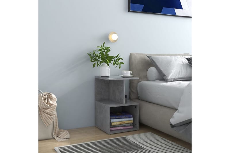 Yöpöydät 2 kpl betoninharmaa 35x35x55 cm lastulevy - Huonekalut - Pöytä & ruokailuryhmä - Apupöytä & sivupöytä - Yöpöytä