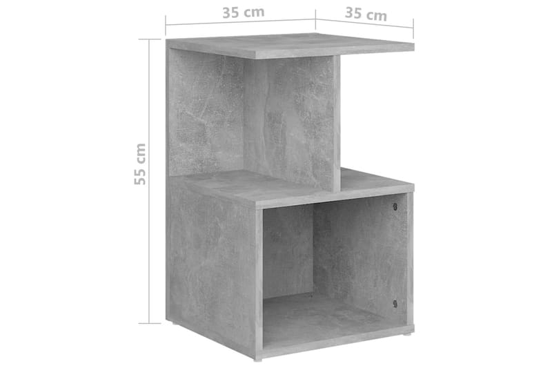 Yöpöydät 2 kpl betoninharmaa 35x35x55 cm lastulevy - Huonekalut - Pöytä & ruokailuryhmä - Apupöytä & sivupöytä - Yöpöytä
