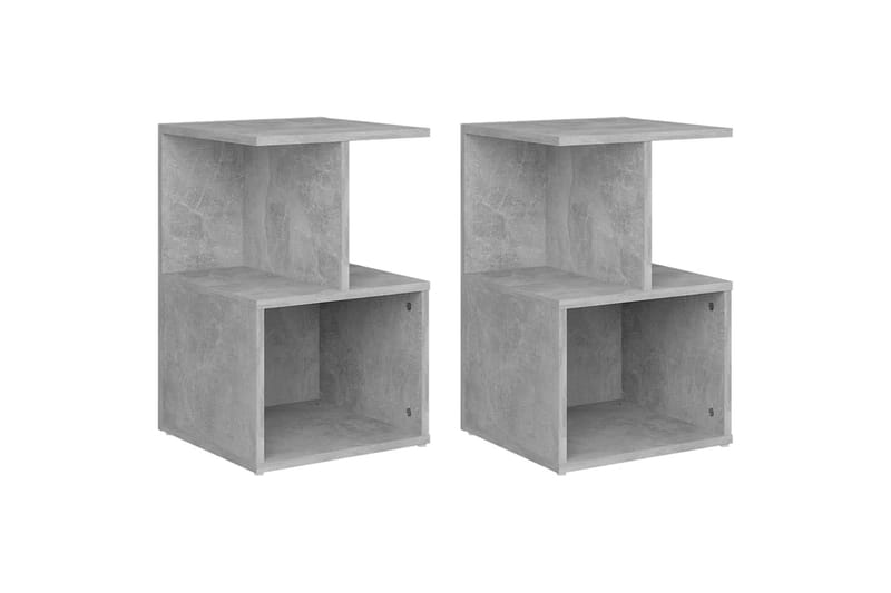 Yöpöydät 2 kpl betoninharmaa 35x35x55 cm lastulevy - Huonekalut - Pöytä & ruokailuryhmä - Apupöytä & sivupöytä - Yöpöytä