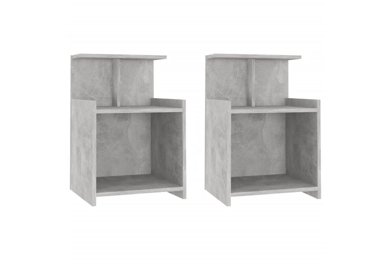 Yöpöydät 2 kpl betoninharmaa 40x35x60 cm lastulevy - Huonekalut - Pöytä & ruokailuryhmä - Apupöytä & sivupöytä - Yöpöytä