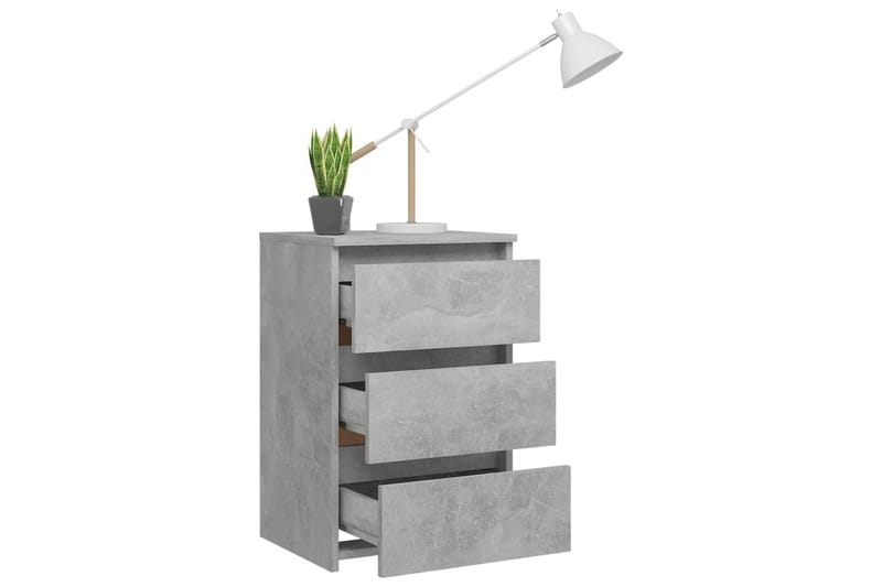 Yöpöydät 2 kpl betoninharmaa 40x35x62,5 cm lastulevy - Huonekalut - Pöytä & ruokailuryhmä - Apupöytä & sivupöytä - Yöpöytä