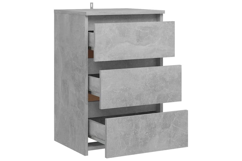 Yöpöydät 2 kpl betoninharmaa 40x35x62,5 cm lastulevy - Huonekalut - Pöytä & ruokailuryhmä - Apupöytä & sivupöytä - Yöpöytä