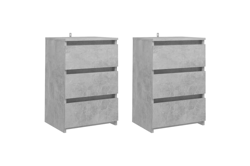 Yöpöydät 2 kpl betoninharmaa 40x35x62,5 cm lastulevy - Huonekalut - Pöytä & ruokailuryhmä - Apupöytä & sivupöytä - Yöpöytä