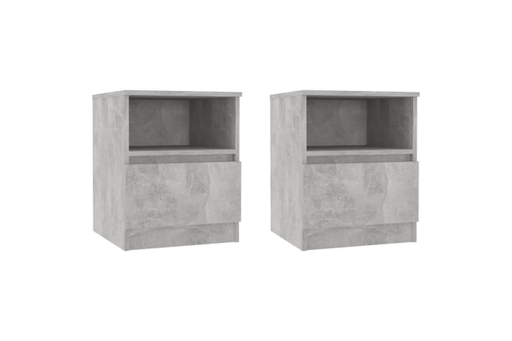 Yöpöydät 2 kpl betoninharmaa 40x40x50 cm lastulevy - Yöpöytä