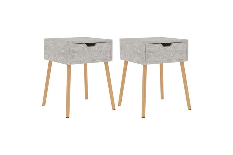 Yöpöydät 2 kpl betoninharmaa 40x40x56 cm lastulevy - Harmaa - Huonekalut - Pöytä & ruokailuryhmä - Apupöytä & sivupöytä - Yöpöytä
