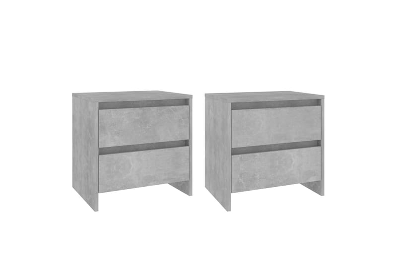 Yöpöydät 2 kpl betoninharmaa 45x34,5x44,5 cm lastulevy - Harmaa - Huonekalut - Pöytä & ruokailuryhmä - Apupöytä & sivupöytä - Yöpöytä