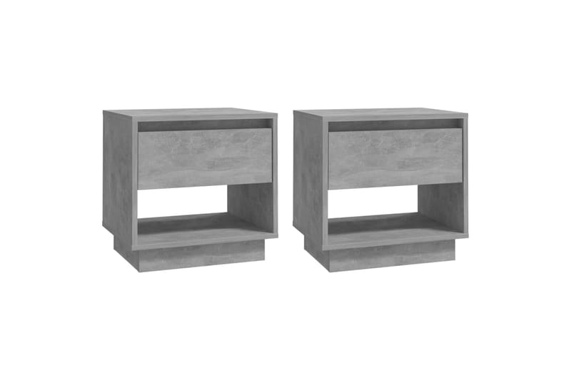 Yöpöydät 2 kpl betoninharmaa 45x34x44 cm lastulevy - Harmaa - Huonekalut - Pöytä & ruokailuryhmä - Apupöytä & sivupöytä - Yöpöytä