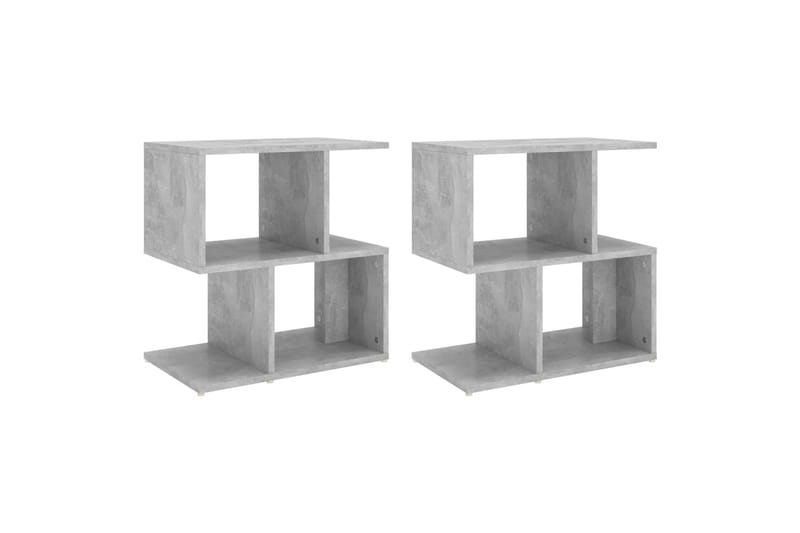 Yöpöydät 2 kpl betoninharmaa 50x30x51,5 cm lastulevy - Huonekalut - Pöytä & ruokailuryhmä - Apupöytä & sivupöytä - Yöpöytä