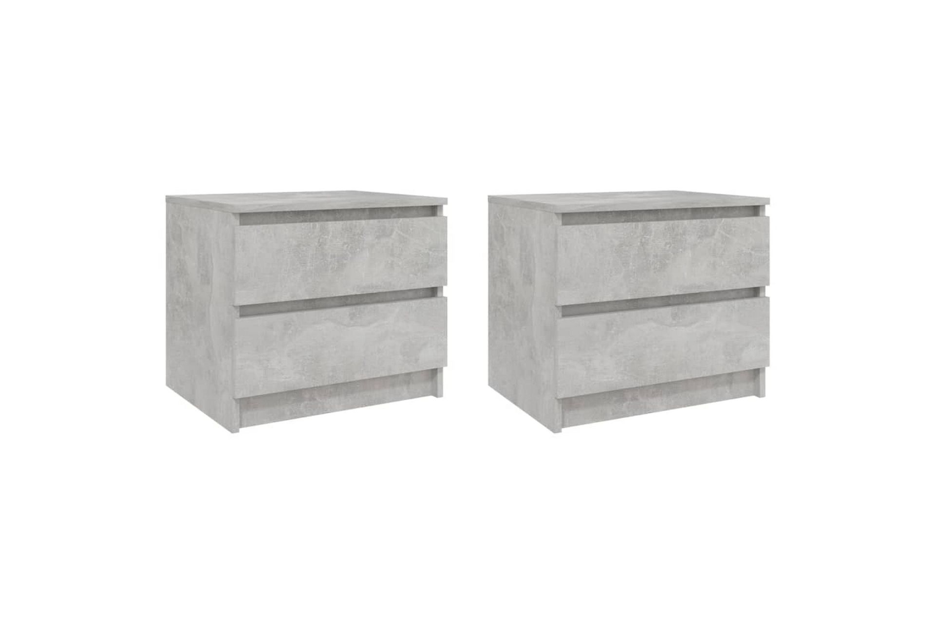 Yöpöydät 2 kpl betoninharmaa 50x39x43,5 cm lastulevy - Huonekalut - Pöytä & ruokailuryhmä - Apupöytä & sivupöytä - Yöpöytä