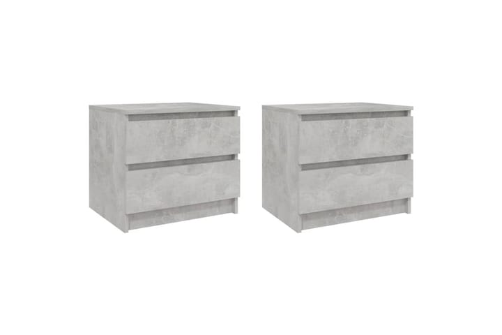 Yöpöydät 2 kpl betoninharmaa 50x39x43,5 cm lastulevy - Yöpöytä