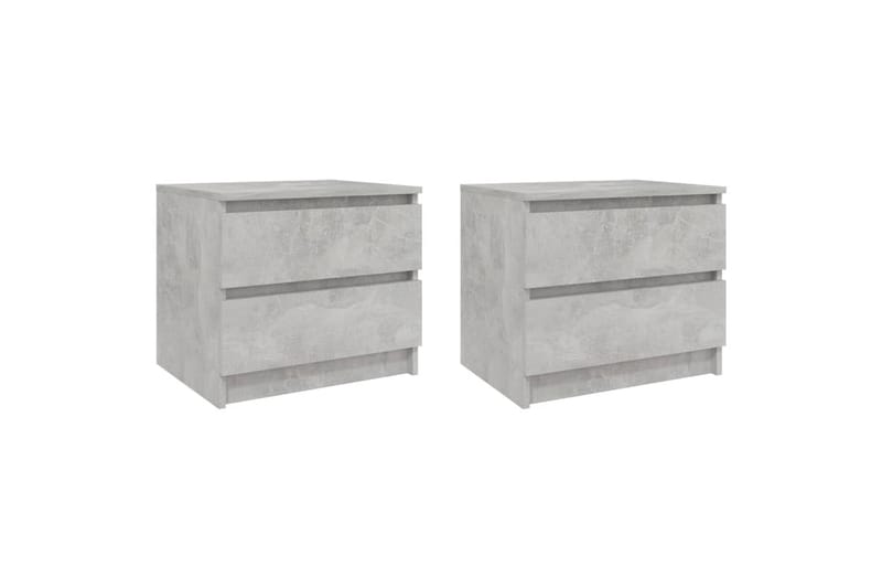 Yöpöydät 2 kpl betoninharmaa 50x39x43,5 cm lastulevy - Huonekalut - Pöytä & ruokailuryhmä - Apupöytä & sivupöytä - Yöpöytä