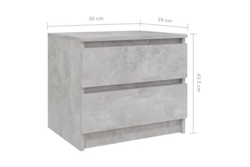 Yöpöydät 2 kpl betoninharmaa 50x39x43,5 cm lastulevy - Huonekalut - Pöytä & ruokailuryhmä - Apupöytä & sivupöytä - Yöpöytä