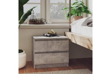 Yöpöydät 2 kpl betoninharmaa 50x39x43,5 cm lastulevy - Huonekalut - Pöytä & ruokailuryhmä - Apupöytä & sivupöytä - Yöpöytä