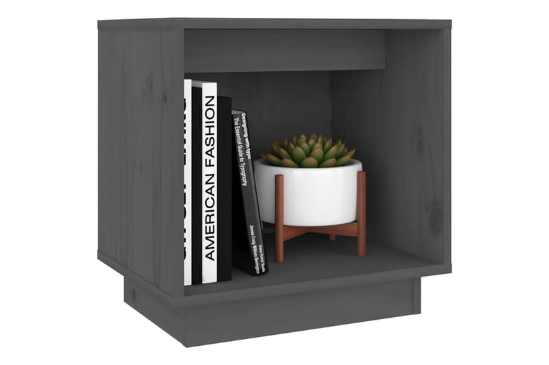 Yöpöydät 2 kpl harmaa 40x30x40 cm täysi mänty - Harmaa - Huonekalut - Pöytä & ruokailuryhmä - Apupöytä & sivupöytä - Yöpöytä