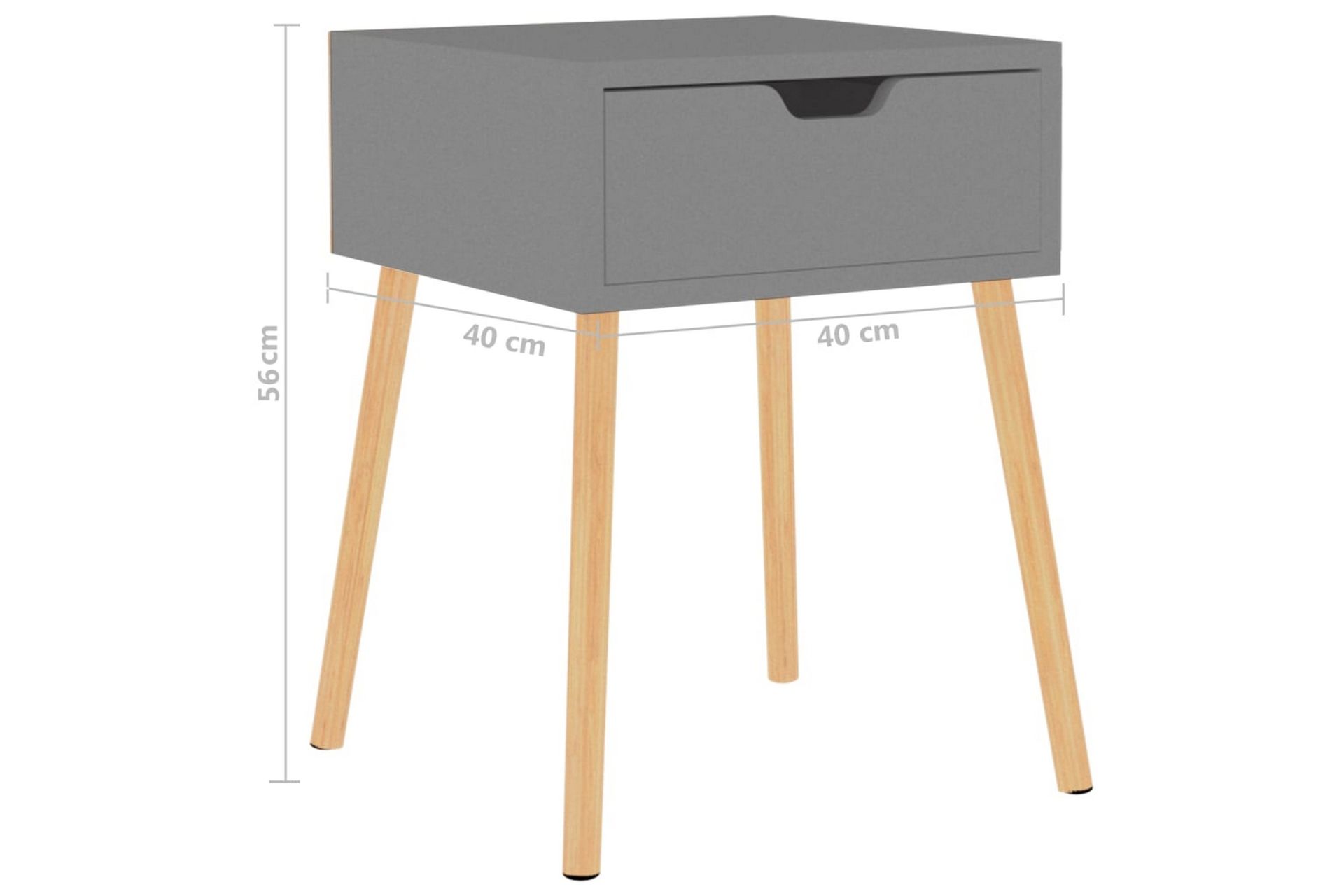 Yöpöydät 2 kpl harmaa 40x40x56 cm lastulevy - Harmaa - Huonekalut - Pöytä & ruokailuryhmä - Apupöytä & sivupöytä - Yöpöytä