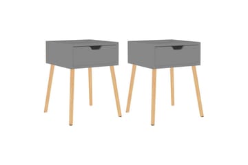 Yöpöydät 2 kpl harmaa 40x40x56 cm lastulevy - Harmaa - Huonekalut - Pöytä & ruokailuryhmä - Apupöytä & sivupöytä - Yöpöytä