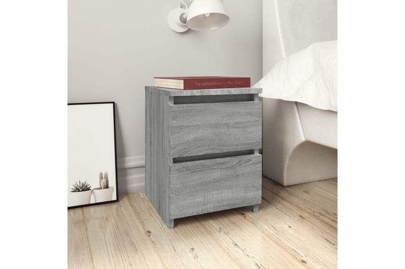 Yöpöydät 2 kpl harmaa sonoma 30x30x40 cm tekninen puu - Harmaa - Huonekalut - Pöytä & ruokailuryhmä - Apupöytä & sivupöytä - Yöpöytä