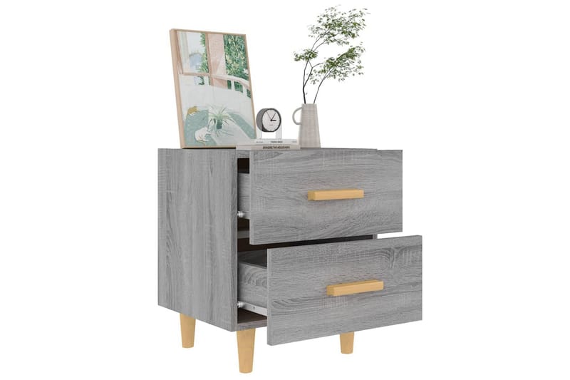 Yöpöydät 2 kpl harmaa Sonoma 40x35x47,5 cm - Harmaa - Huonekalut - Pöytä & ruokailuryhmä - Apupöytä & sivupöytä - Yöpöytä