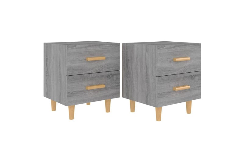 Yöpöydät 2 kpl harmaa Sonoma 40x35x47,5 cm - Harmaa - Huonekalut - Pöytä & ruokailuryhmä - Apupöytä & sivupöytä - Yöpöytä