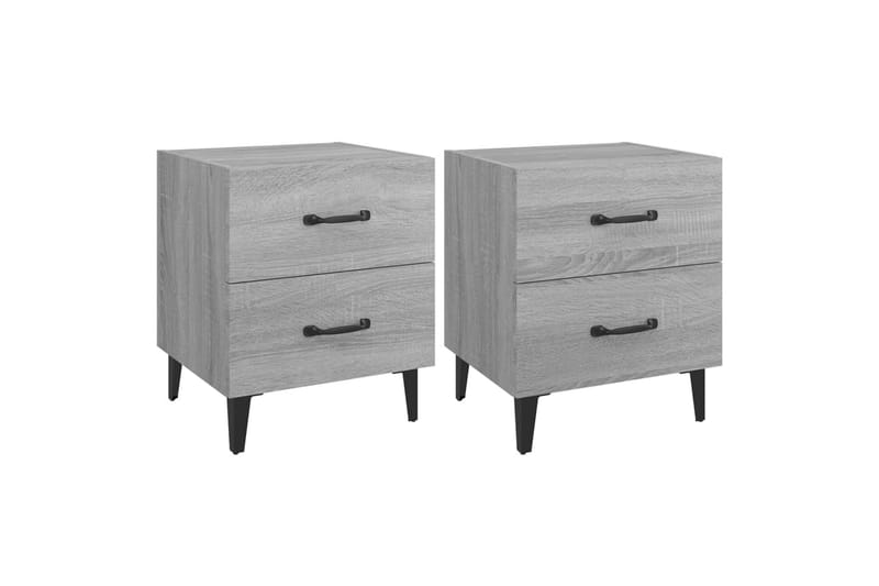 Yöpöydät 2 kpl harmaa Sonoma 40x35x47,5 cm - Harmaa - Huonekalut - Pöytä & ruokailuryhmä - Apupöytä & sivupöytä - Yöpöytä