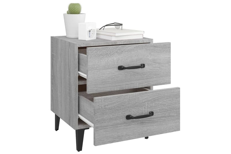 Yöpöydät 2 kpl harmaa Sonoma 40x35x47,5 cm - Harmaa - Huonekalut - Pöytä & ruokailuryhmä - Apupöytä & sivupöytä - Yöpöytä