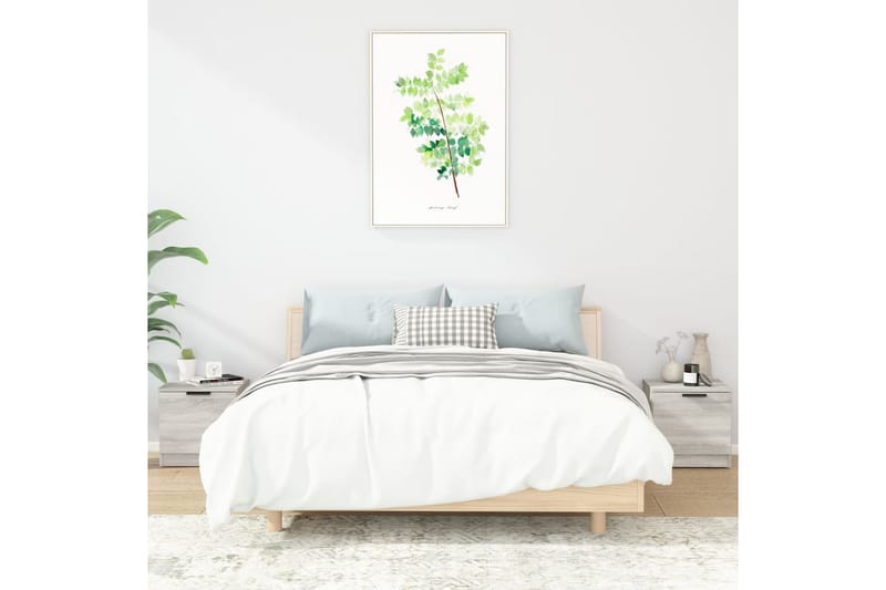 Yöpöydät 2 kpl harmaa Sonoma 40x39x40 cm - Harmaa - Huonekalut - Pöytä & ruokailuryhmä - Apupöytä & sivupöytä - Yöpöytä