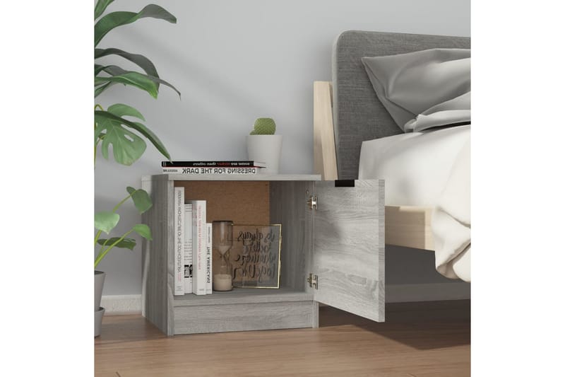 Yöpöydät 2 kpl harmaa Sonoma 40x39x40 cm - Harmaa - Huonekalut - Pöytä & ruokailuryhmä - Apupöytä & sivupöytä - Yöpöytä