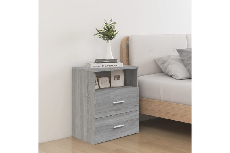 Yöpöydät 2 kpl harmaa Sonoma 50x32x60 cm - Harmaa - Huonekalut - Pöytä & ruokailuryhmä - Apupöytä & sivupöytä - Yöpöytä