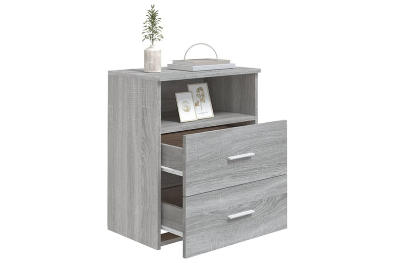 Yöpöydät 2 kpl harmaa Sonoma 50x32x60 cm - Harmaa - Huonekalut - Pöytä & ruokailuryhmä - Apupöytä & sivupöytä - Yöpöytä
