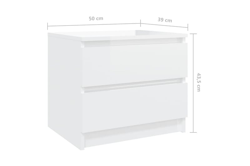 Yöpöydät 2 kpl korkeakiilto 50x39x43,5 cm - Huonekalut - Pöytä & ruokailuryhmä - Apupöytä & sivupöytä - Yöpöytä