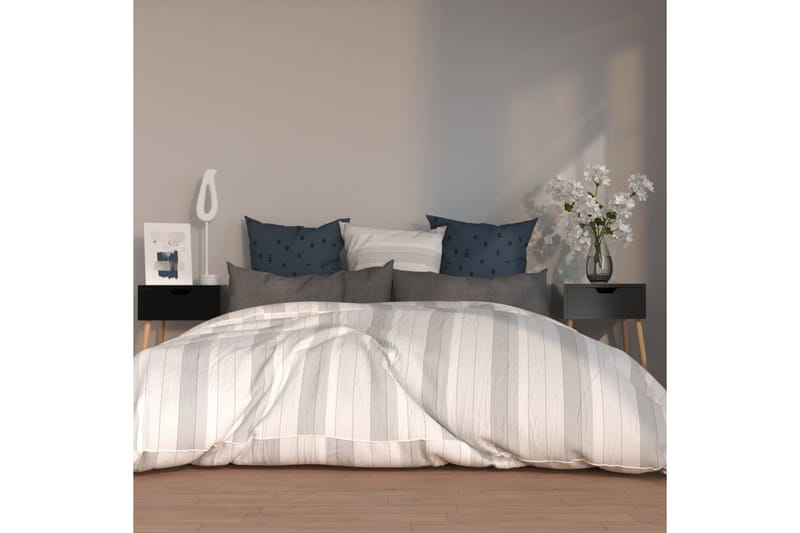 Yöpöydät 2 kpl korkeakiilto musta 40x40x56 cm lastulevy - Musta - Huonekalut - Pöytä & ruokailuryhmä - Apupöytä & sivupöytä - Yöpöytä