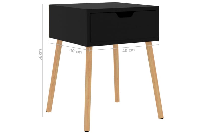 Yöpöydät 2 kpl korkeakiilto musta 40x40x56 cm lastulevy - Musta - Huonekalut - Pöytä & ruokailuryhmä - Apupöytä & sivupöytä - Yöpöytä