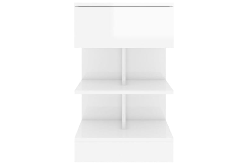 Yöpöydät 2 kpl korkeakiilto valkoinen 40x35x65 cm - Valkoinen - Huonekalut - Pöytä & ruokailuryhmä - Apupöytä & sivupöytä - Yöpöytä