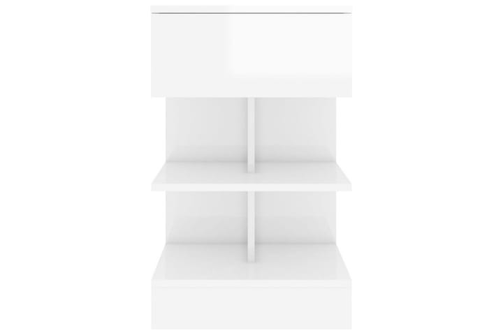 Yöpöydät 2 kpl korkeakiilto valkoinen 40x35x65 cm - Valkoinen - Yöpöytä