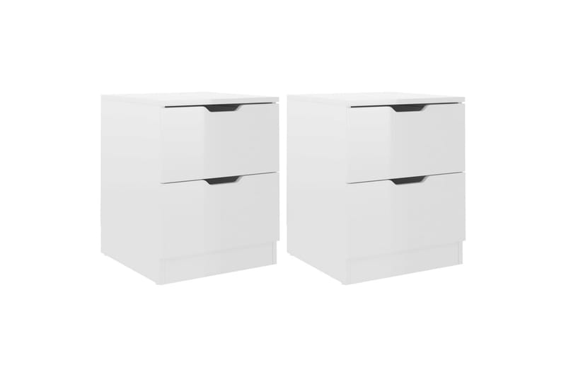 Yöpöydät 2 kpl korkeakiilto valkoinen 40x40x50 cm lastulevy - Huonekalut - Pöytä & ruokailuryhmä - Apupöytä & sivupöytä - Yöpöytä