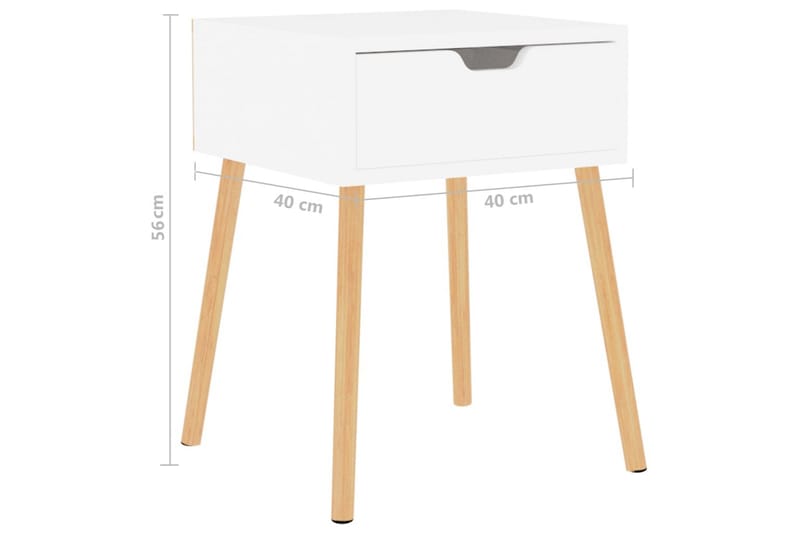 Yöpöydät 2 kpl korkeakiilto valkoinen 40x40x56 cm lastulevy - Valkoinen - Huonekalut - Pöytä & ruokailuryhmä - Apupöytä & sivupöytä - Yöpöytä