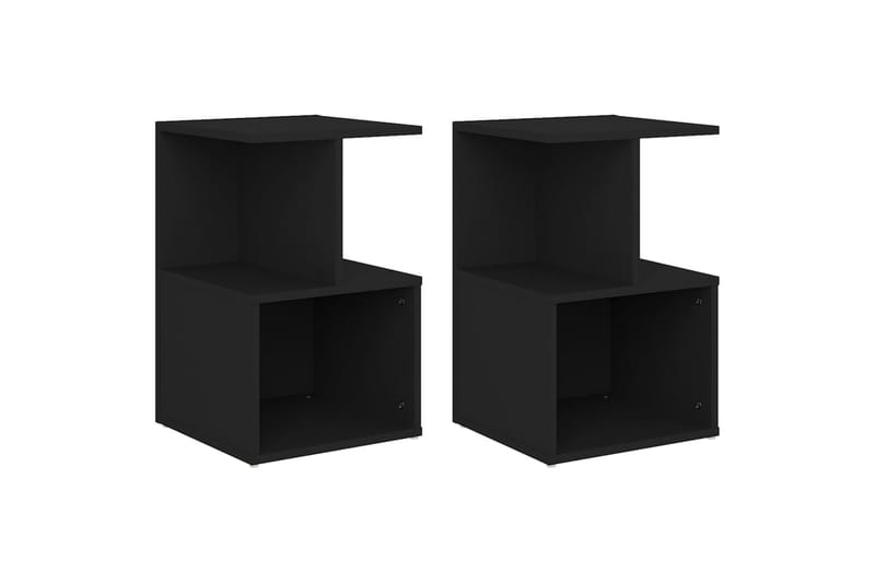 Yöpöydät 2 kpl musta 35x35x55 cm lastulevy - Huonekalut - Pöytä & ruokailuryhmä - Apupöytä & sivupöytä - Yöpöytä